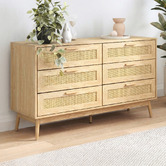 Living Fusion Holly Rattan 6 Drawer Chest