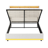 Living Fusion Ophelia Boucle Gas Lift Storage Bed with LED