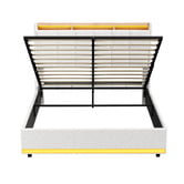 Living Fusion Ophelia Boucle Gas Lift Storage Bed with LED