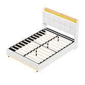 Living Fusion Ophelia Boucle Gas Lift Storage Bed with LED
