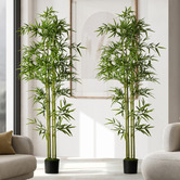 Living Fusion 180cm Potted Faux Bamboo Trees