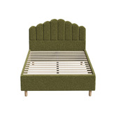 Living Fusion Green Ellora Boucle Queen Bed Frame