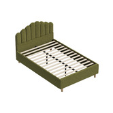 Living Fusion Green Ellora Boucle Queen Bed Frame