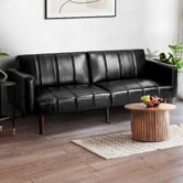 Living Fusion Matthew 3 Seater Single Faux Leather Sofa Bed