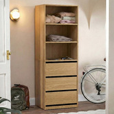 Living Fusion Natural Cassandra 3 Shelf 3 Drawer Wardrobe