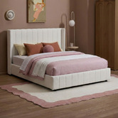Living Fusion White Gabrielle Sherpa Gas Lift Storage Bed