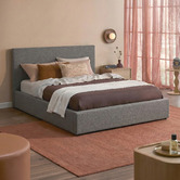 Living Fusion Grey Aldan Gas Lift Storage Bed Frame