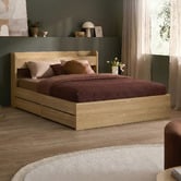 Living Fusion Natural Cassandra Bed with USB Port &amp; Drawers