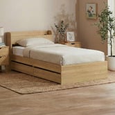 Living Fusion Natural Cassandra Bed with USB Port &amp; Drawers