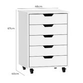 Living Fusion Elijah 5 Drawer Filing Cabinet