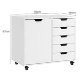 Living Fusion Elijah 1 Door &amp; 5 Drawer Filing Cabinet