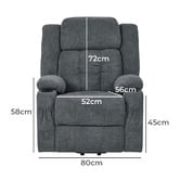 Living Fusion Maelle Electric Heated Massage Recliner Armchair