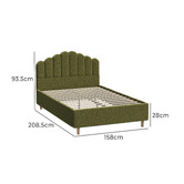 Living Fusion Green Ellora Boucle Queen Bed Frame