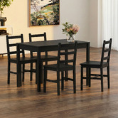 Living Fusion 4 Seater Abriana Pine Wood Dining Table &amp; Chair Set