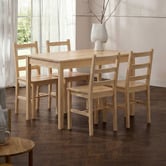 Living Fusion 4 Seater Abriana Pine Wood Dining Table &amp; Chair Set