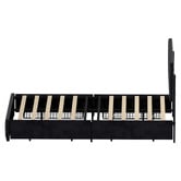 Living Fusion Akela Velvet Bed Frame with LED &amp; Drawers
