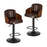 Living Fusion Layne Faux Leather Adjustable Bar Stools