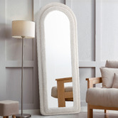 Living Fusion Saige Arched Boucle Full Length Mirror