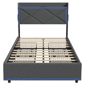 Living Fusion Nova Upholstered Bed with LED &amp; Drawers
