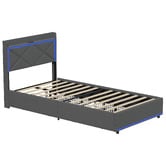 Living Fusion Nova Upholstered Bed with LED &amp; Drawers