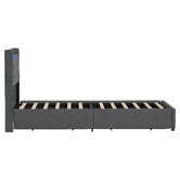Living Fusion Nova Upholstered Bed with LED &amp; Drawers
