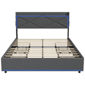 Living Fusion Nova Upholstered Bed with LED &amp; Drawers