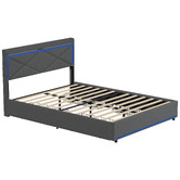 Living Fusion Nova Upholstered Bed with LED &amp; Drawers