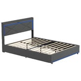 Living Fusion Nova Upholstered Bed with LED &amp; Drawers