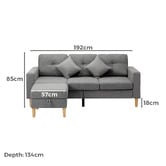 Living Fusion Alinur 3 Seater Sofa &amp; Ottoman Set