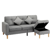 Living Fusion Alinur 3 Seater Sofa &amp; Ottoman Set