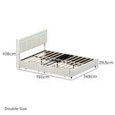 Living Fusion Akela Velvet Bed Frame with LED &amp; Drawers