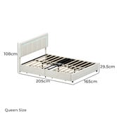 Living Fusion Akela Velvet Bed Frame with LED &amp; Drawers