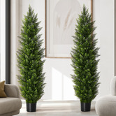 Living Fusion 150cm Potted Faux Cedar Trees