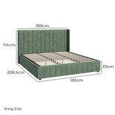 Living Fusion Green Meier Chenille Gas Lift Storage Bed