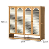 Living Fusion Vanya 4 Door Bamboo Shoe Cabinet