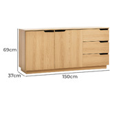 Living Fusion Halden 2 Door 3 Drawer Sideboard