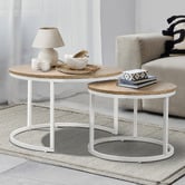 Living Fusion 2-Piece Leonid Round Nesting Coffee Table Set