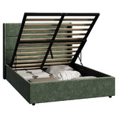 Living Fusion Ciaran Chenille Gas Lift Storage Bed