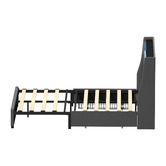 Living Fusion Abrielle Upholstered Bed Frame with LED &amp; Drawers