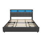 Living Fusion Abrielle Upholstered Bed Frame with LED &amp; Drawers