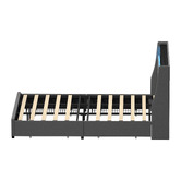 Living Fusion Abrielle Upholstered Bed Frame with LED &amp; Drawers