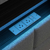 Living Fusion Abrielle Upholstered Bed Frame with LED &amp; Drawers
