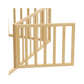 Living Fusion Corine Pine Wood Single Bed Frame with Safety Gate