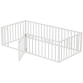 Living Fusion Corine Pine Wood Single Bed Frame with Safety Gate