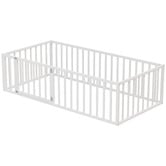Living Fusion Corine Pine Wood Single Bed Frame with Safety Gate