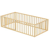 Living Fusion Corine Pine Wood Single Bed Frame with Safety Gate
