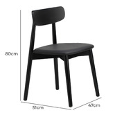 Living Fusion 4 Seater Black Emilia Dining Table &amp; Chair Set
