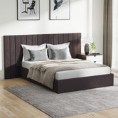Living Fusion Henri Velvet Gas Lift Storage Bed Frame