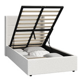 Living Fusion Ciaran Boucle Gas Lift Storage Bed Frame