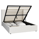Living Fusion Ciaran Boucle Gas Lift Storage Bed Frame
